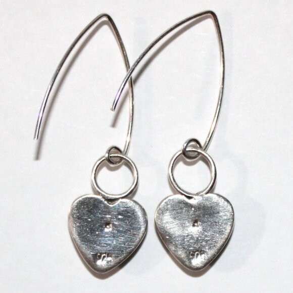 Sterling Silver Heart Earrings - Picture 2 of 4
